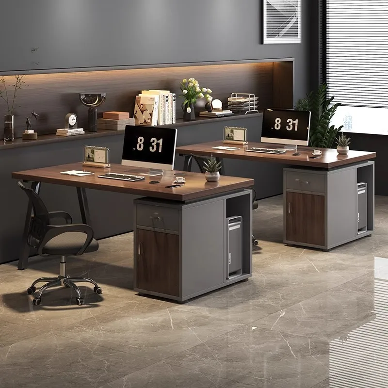 

Desktop commercial desk simple light luxury desk with drawers writing desk