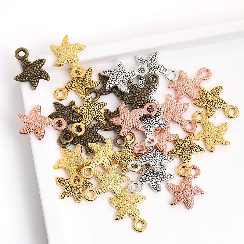 25 pcs/lot Sea Creatures Starfish Charms Jewelry Making Fit DIY handmade Earrings necklace bracelet Crafts