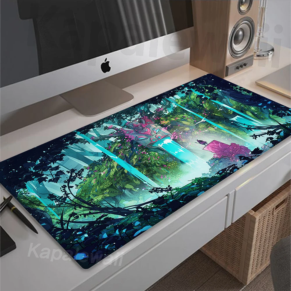 

Large Mouse Pad Gamer Carpet Pc Mousepad HD Print Utopia Art Keyboard Mat Gaming 900x400 Mousepads Rubber Table Mat Desk Mats