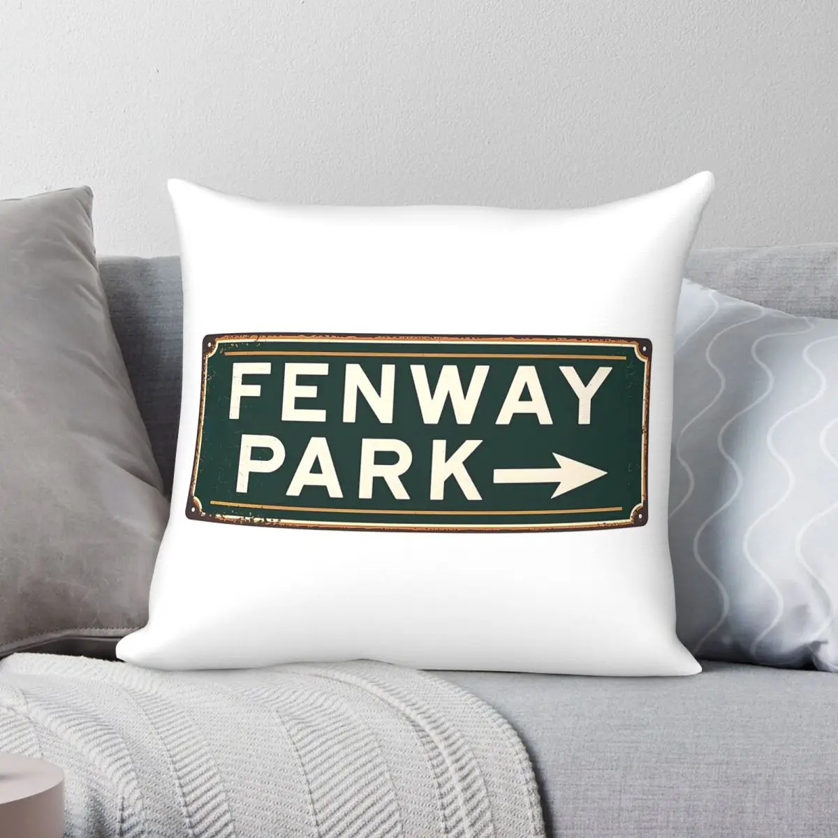 Fenway Park Sign Vintage Square Pillowcase Polyester Linen Velvet Printed Zip Decorative Pillow Case Bed Cushion Cover 45x45