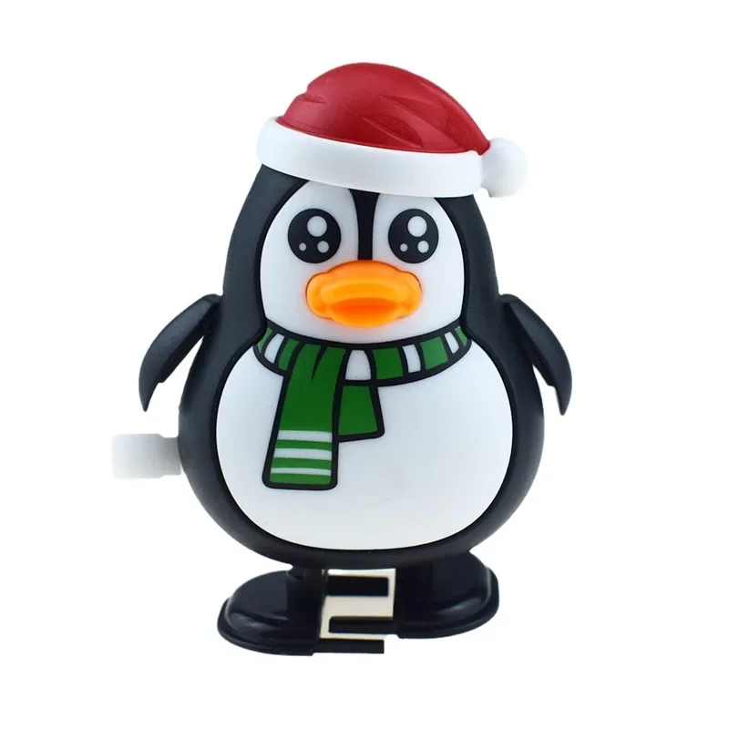 Chain Up String Up Walking Christmas Penguin Spring Up Red Hat Penguin Doll Toy Christmas Gift Toy