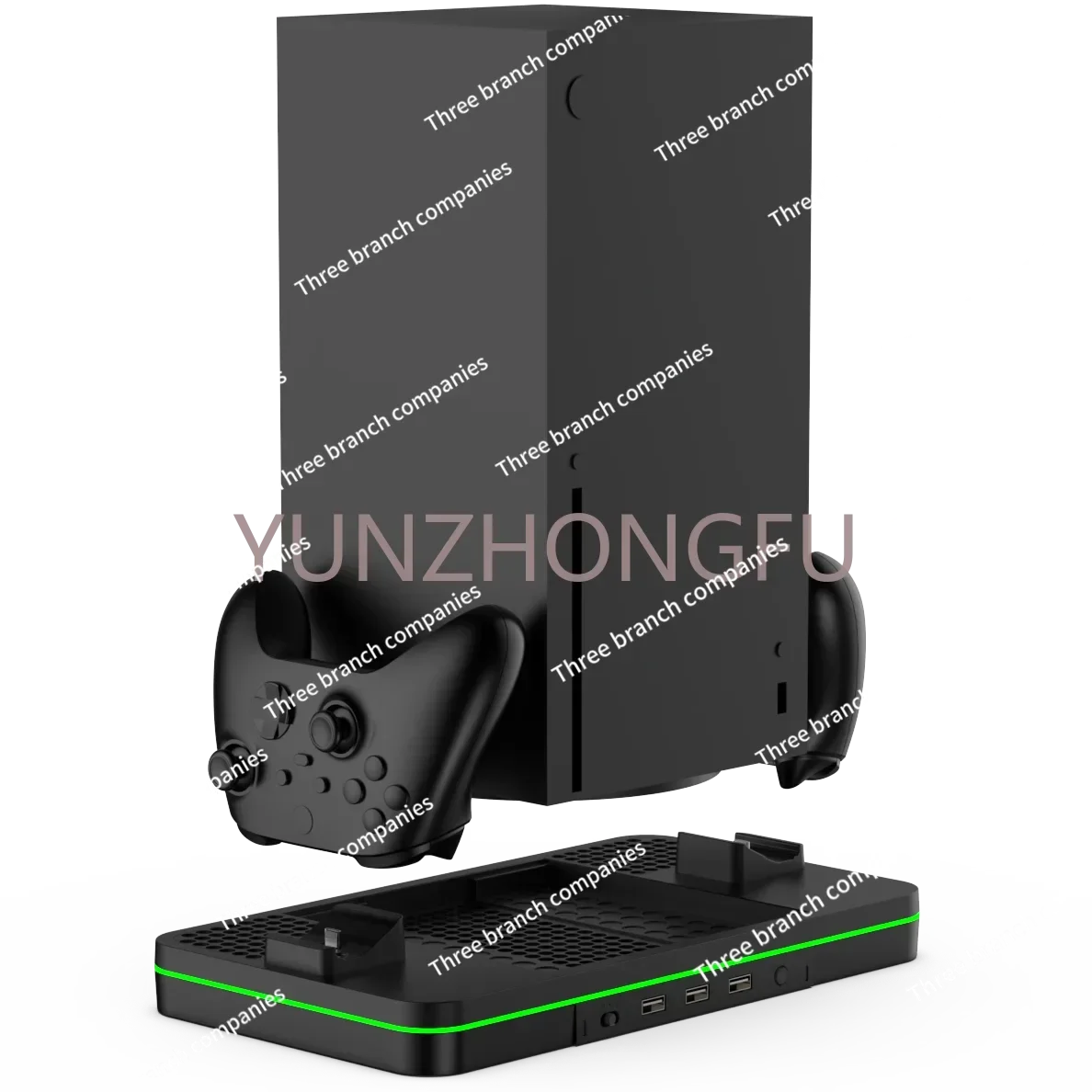 Vertical charging station with cooling fan for xbox series x console and s   1100mAh rechargeable battery pack