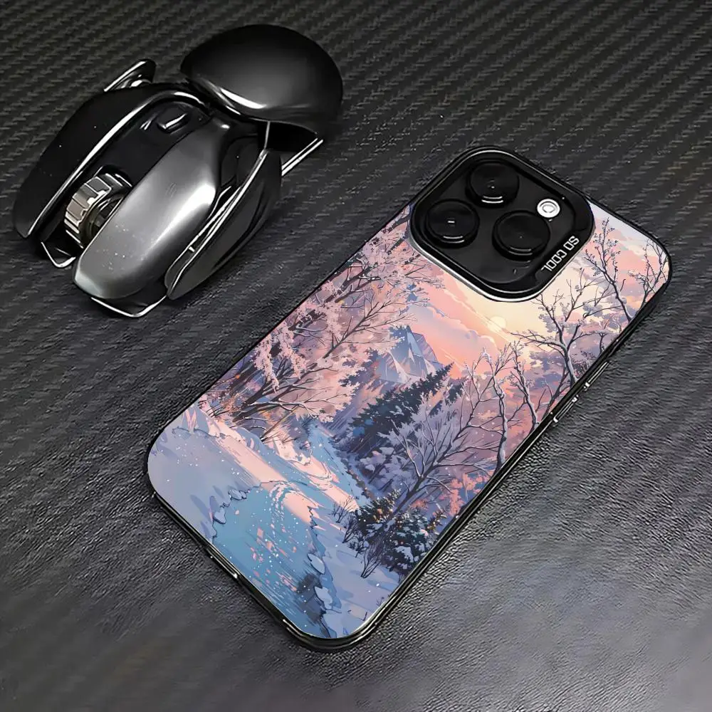 

A snow-covered forest case for iPhone17 16 15 14 13 12 11 Pro/ Max/Plus shock-proof rear cover anti-fingerprint