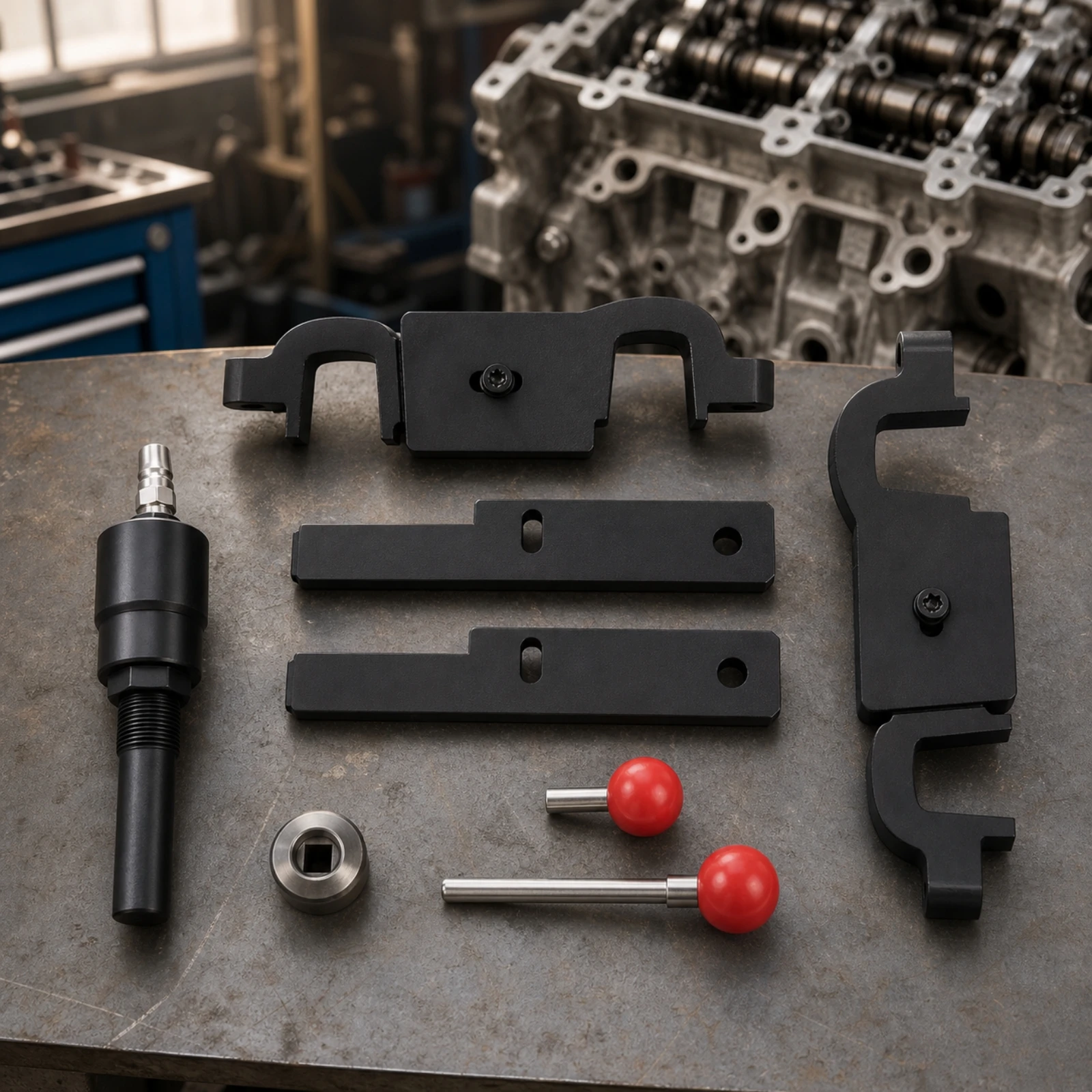 8 Pieces German Sports Car Camshaft Timing Tool Kit Professional Engine Timing Tool Kit with Case Sturdy Easy to Use