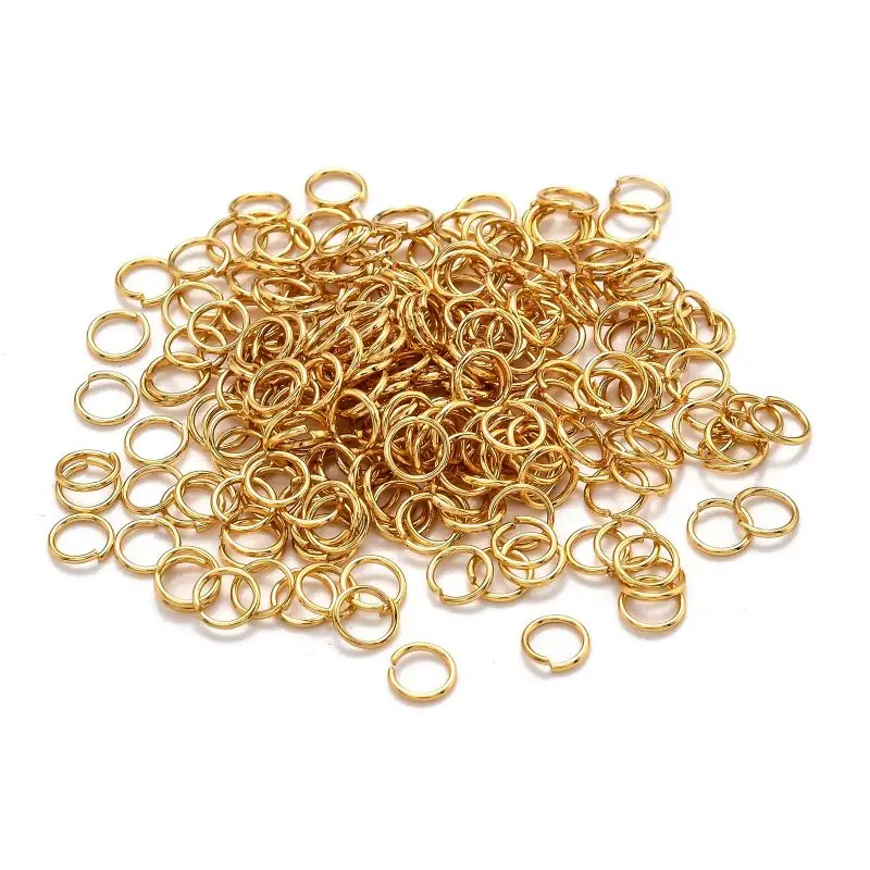 1000pcs 304 Stainless Steel Jump Rings Open Jump Rings Real 18k Gold Plated 24 Gauge 4x0.5mm Inner Diameter: 3mm