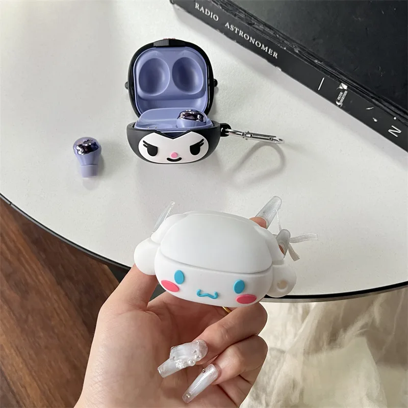 Sanrio For Samsung Galaxy FE Case,Kuromi Cinnamoroll Earphone Silicone Cover For Samsung Galaxy Buds Live/Pro/2 Case