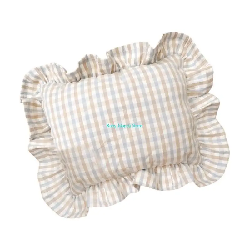 

K92D Nordic Baby Pillow Feature Ruffled Back Cushion for Newborns 28x34cm