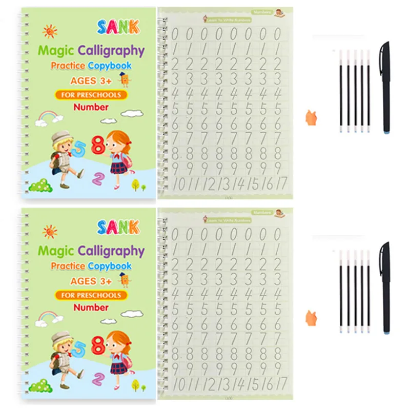 Sank Magic Practice Schrift Pen Kleuterschool Kinderen Kalligrafie Engels Verison Gratis afvegen Kinderen Herbruikbaar schrijfboek
