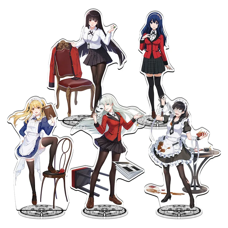 Anime Kakegurui Acrylic Stand Figure Mary Saotome/Yumeko Jabami/Manga Inoshishi Stand Plate Cosplay Prop Decor Cartoons Gifts
