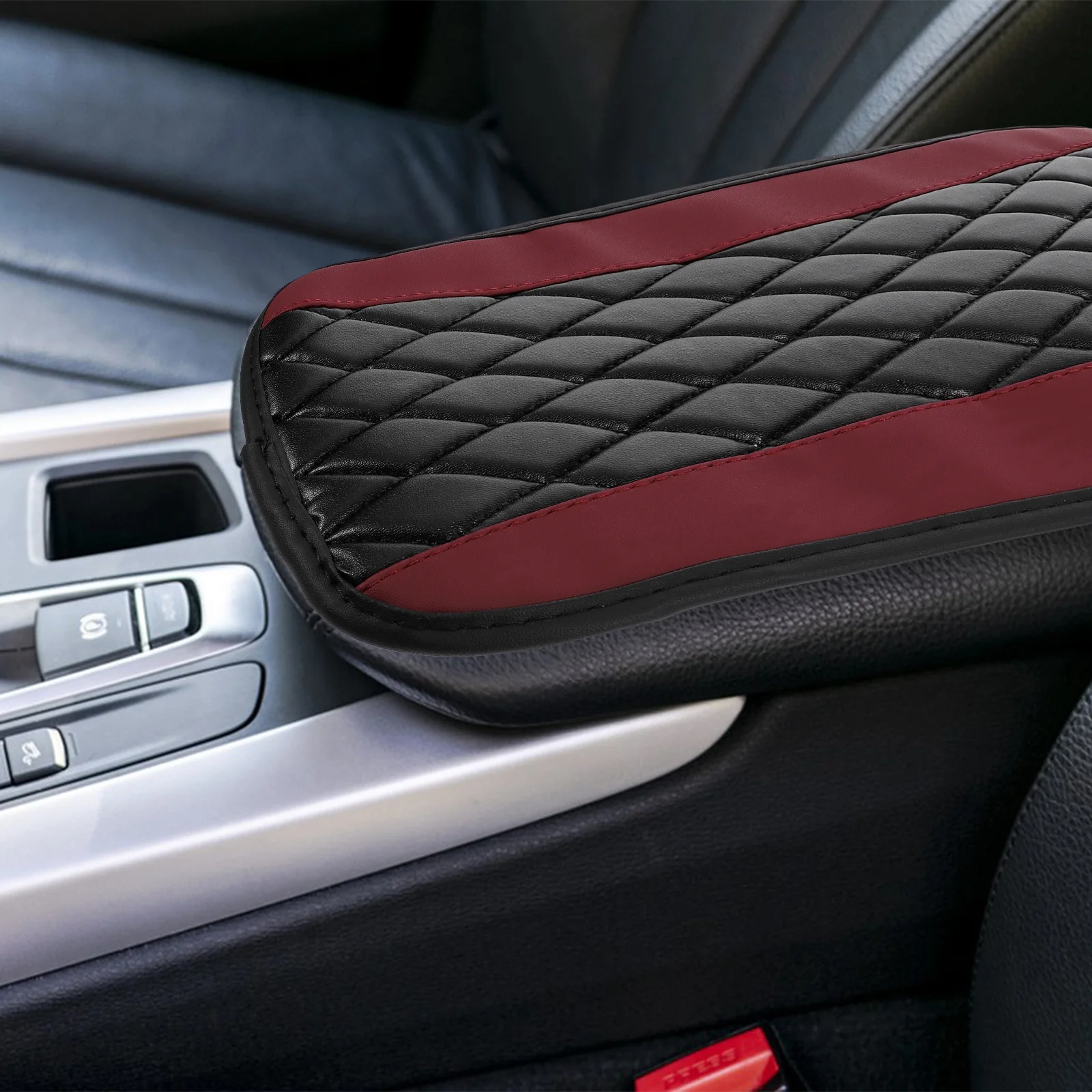 

Universal Car Armrest Cover PU Material Comfortable Touch Anti-Slip Design Durable Center Console Pad Gift Car Armrest Cushion