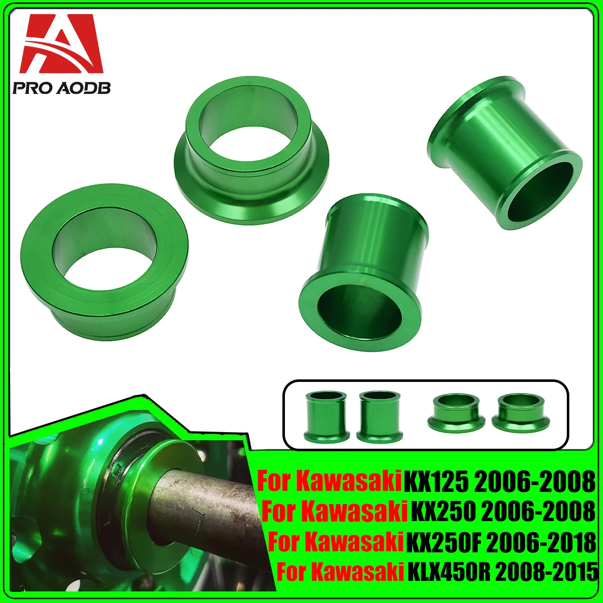 Motocycle CNC Aluminum Front Rear Wheel Hub Spacers For KAWASAKI KX450F KXF450 KXF250 KLX450R KX KXF KX125 KX250 KX250F