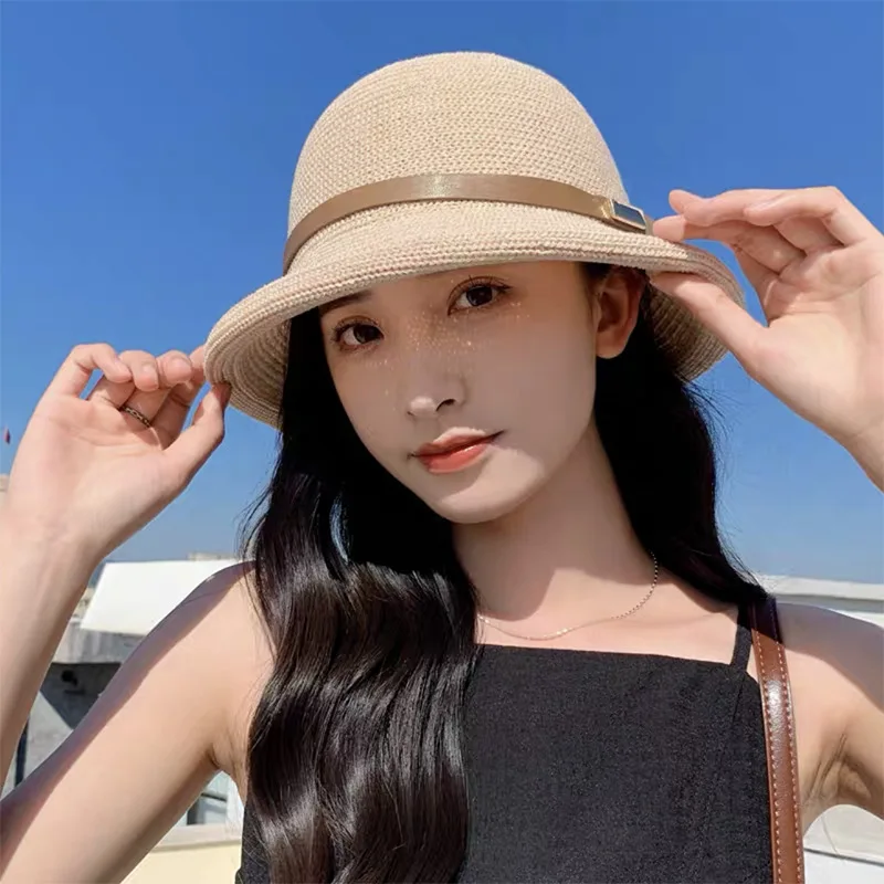 

Женская соломенная шляпа от солнца, складная шляпа-ведро с UPF, дышащая шляпа с широкими полями для пляжа, путешествий, отдыха, летних активного отдыха, регулируемая