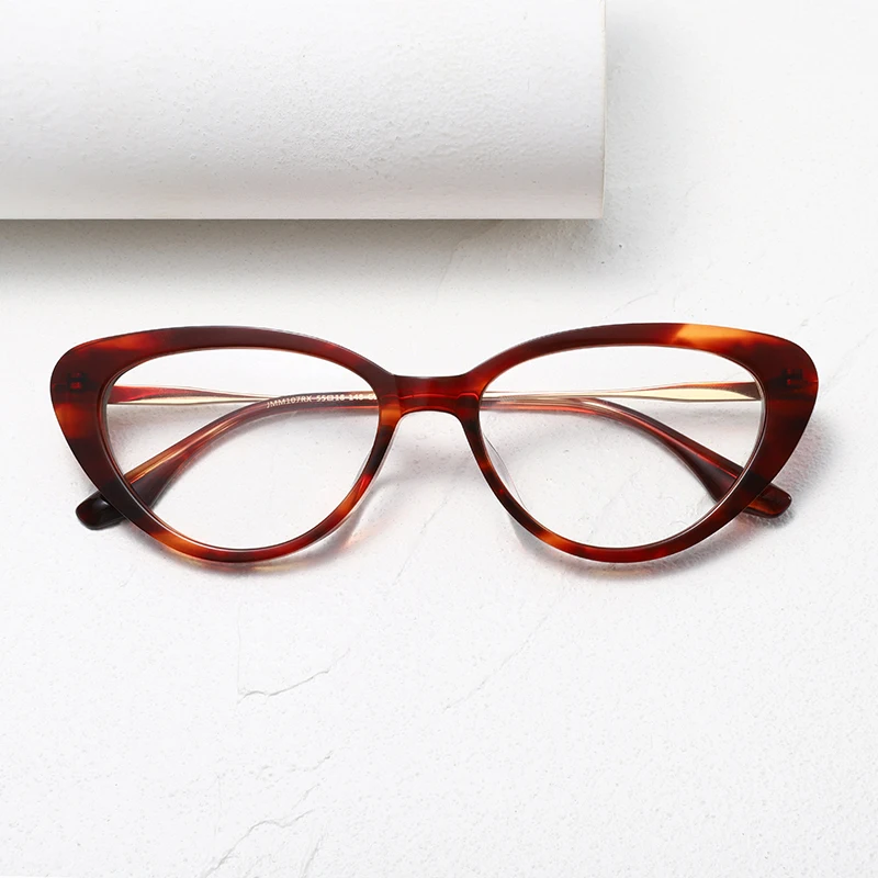 High quality vintage tortoiseshell color myopia glasses frame fashion literary youth olive green cat eye leisure optical glasses
