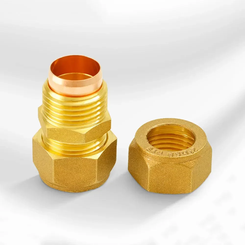 Brass 6/8/10/12/14/15/16/18/22mm Tube Pipe Fitting Double Ferrule Compression Connector Union Straight Connector Water Gas Fuel
