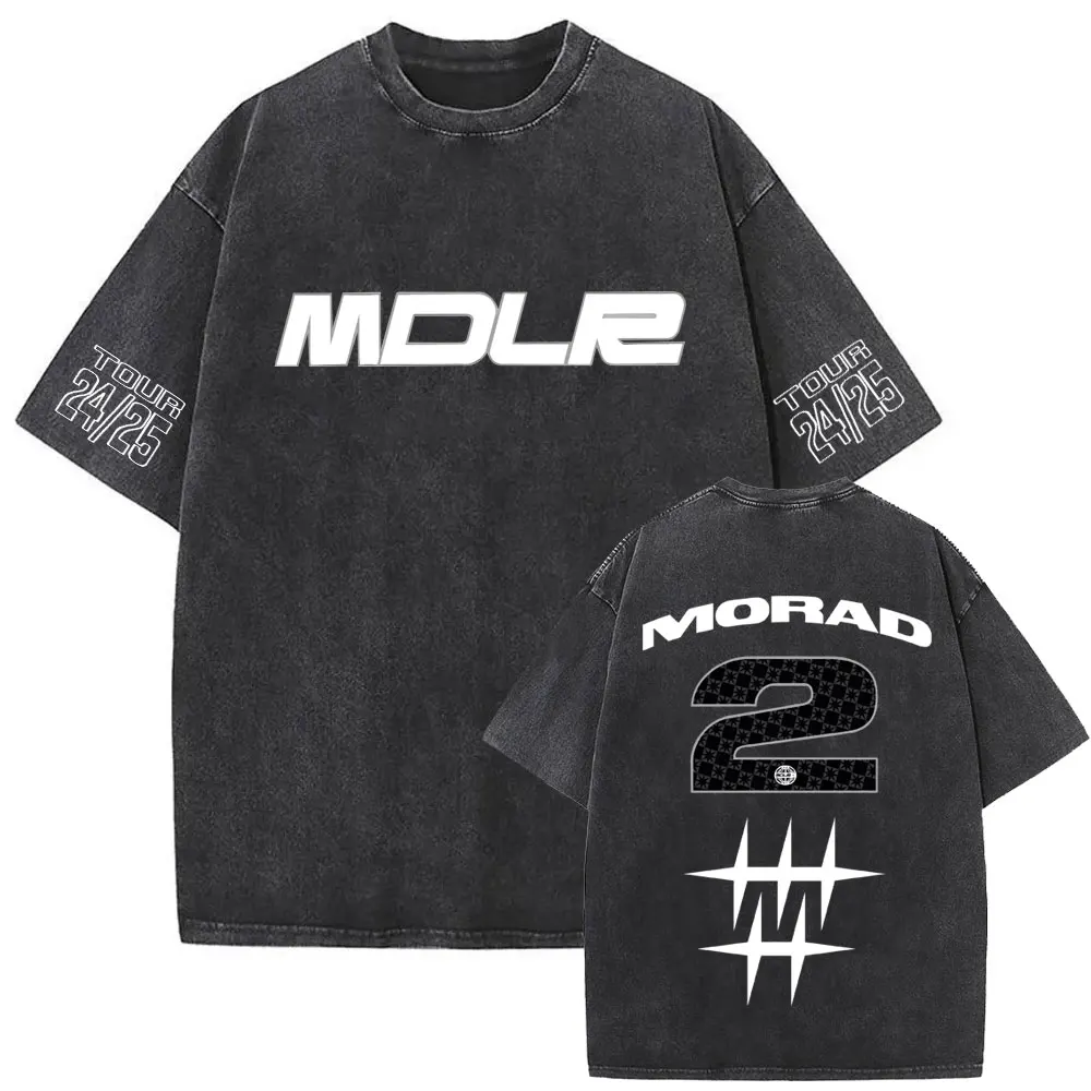 

Washed Vintage Rapper Morad MDLR Graphic T Shirts Men Women Hip Hop Fashion Trend T-shirts Men's Retro Oversized Short Sleeve