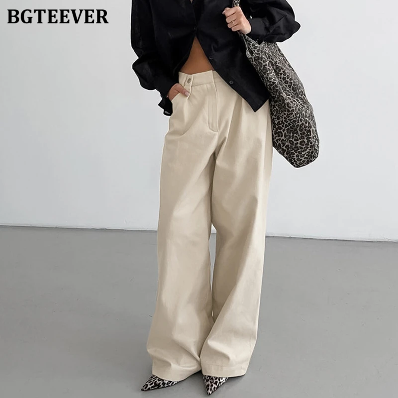 

BGTEEVER повседневные свободные женские широкие брюки модные женские длинные брюки с высокой талией
