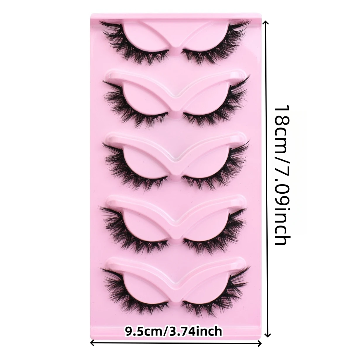 5 أزواج من الرموش الطبيعية ثلاثية الأبعاد على شكل عين القطة وأجنحة رموش كاملة الطول والرموش الصناعية الممدودة #2