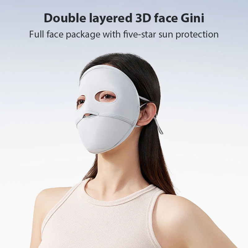 Sun protection mask full face women's summer cycling anti-UV face mask facekini breathable sunshade face mask ice silk mask