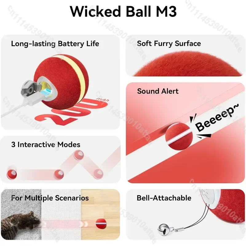 Compatible With Cheerble Wicked Ball M3 Interactive Cat Toy Automatic Moving Smart Pet Ball with Light Durable Anti Boredom