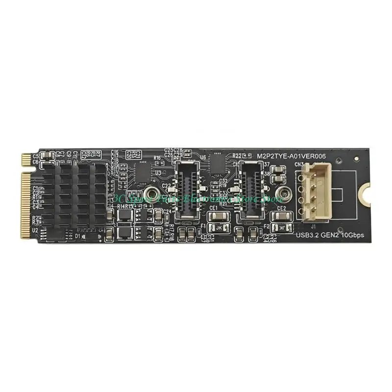 SZ PCIe Expansion Card For USB 3 Version 2 With Two Outlets Type E 10Gbps Transfer Speed And Plastic Enclosure