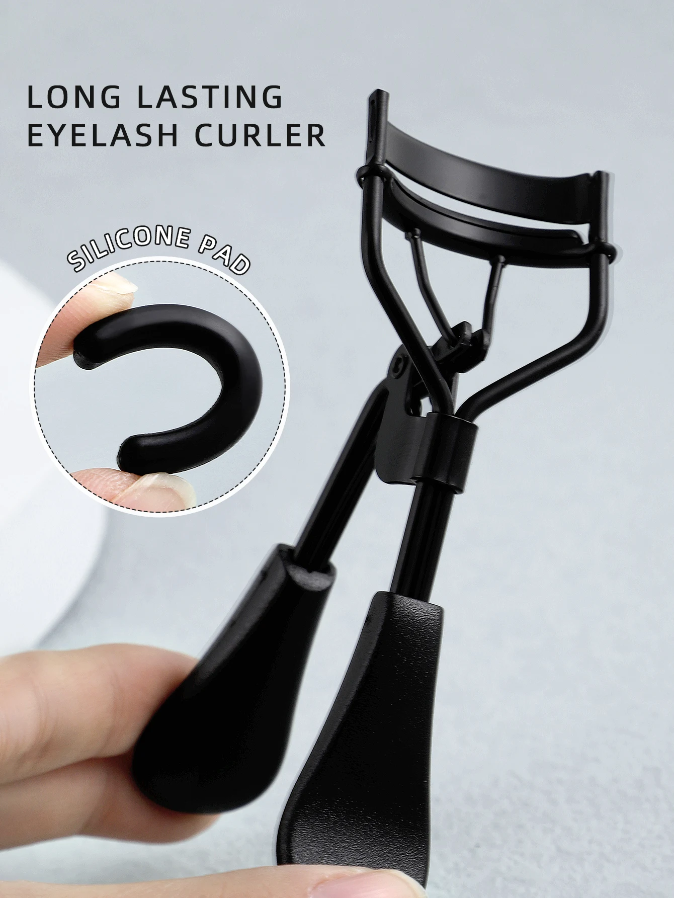 1 ポータブルまつげカーラー ブラック、ステンレス製まつげカーラー、持続的な形状形成、女性のまつげリフトに適しています、目まつげ