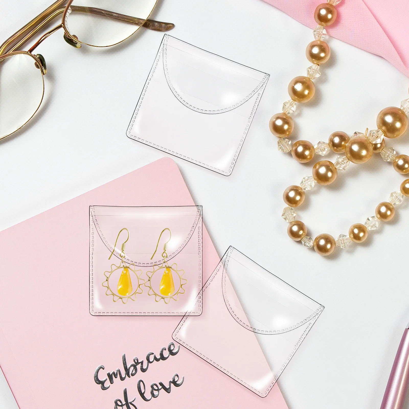 

150Pcs Collection Bags Clear Coin Sleeves Single Pocket Protective Pouches Coin Collection Holder Jewelry Pouch