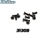 Original OFNA/HOBAO RACING 31308 M3 x 8mm HEX SOCKET COUNTERSUNK HEAD SCREWS, 10PCS For H4E PRO ON-ROAD
