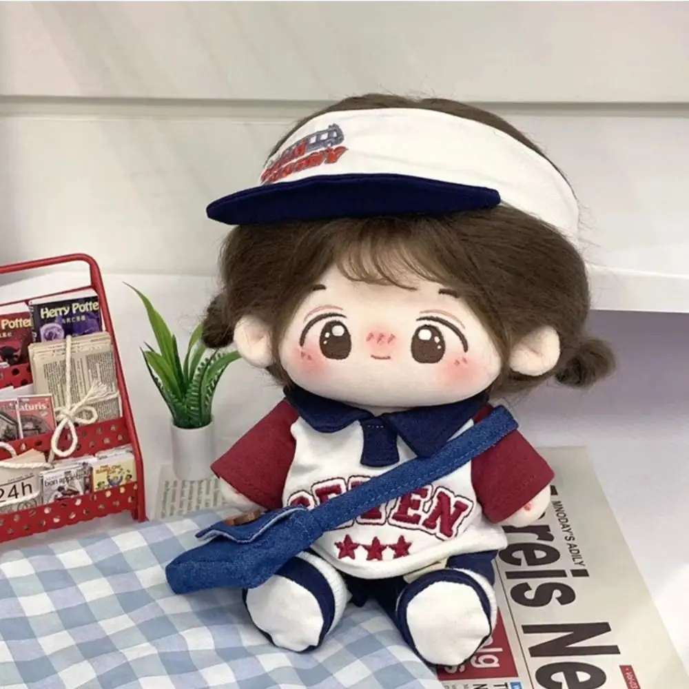 

Hoodie Cotton Doll Clothes Baseball Hat Set Overalls Plush Toy Clothes Clothing Shoulder Strap Plush Dolls Clothes