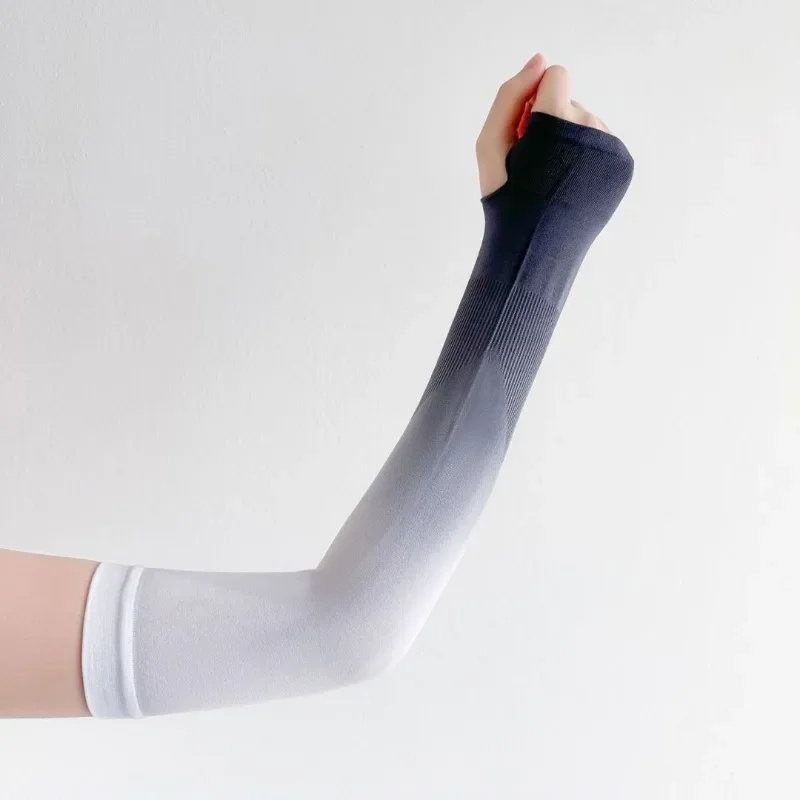 التدرج اللون أكمام أذرع تبريد الجليد النسيج المضادة للأشعة فوق البنفسجية واقية من الشمس تشغيل الدراجات كم الرياضة في الهواء الطلق ركوب الدراجات مدفئات للذراع للرجال والنساء