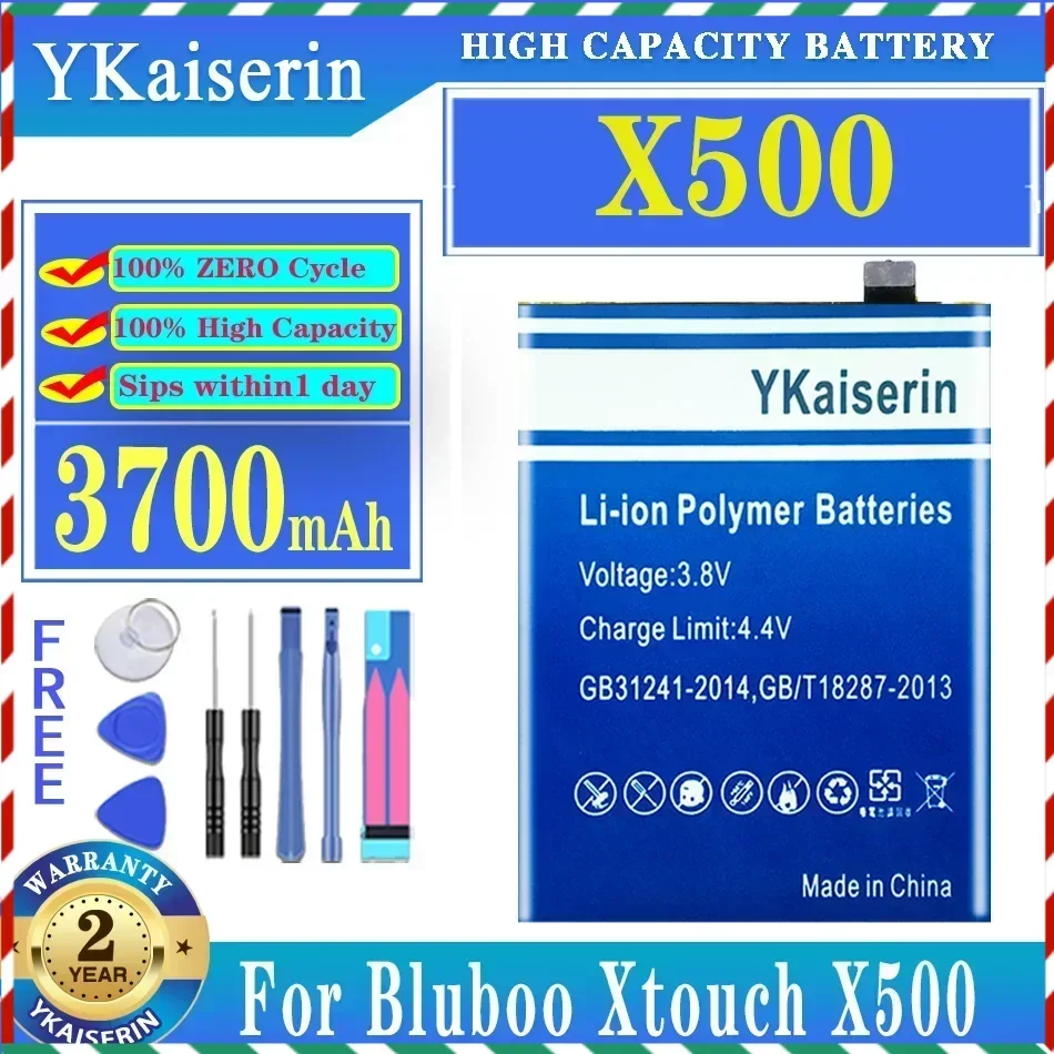 

Запасной аккумулятор ykaisсеребрин 3700 мАч для аккумуляторов Bluboo Xtouch X500