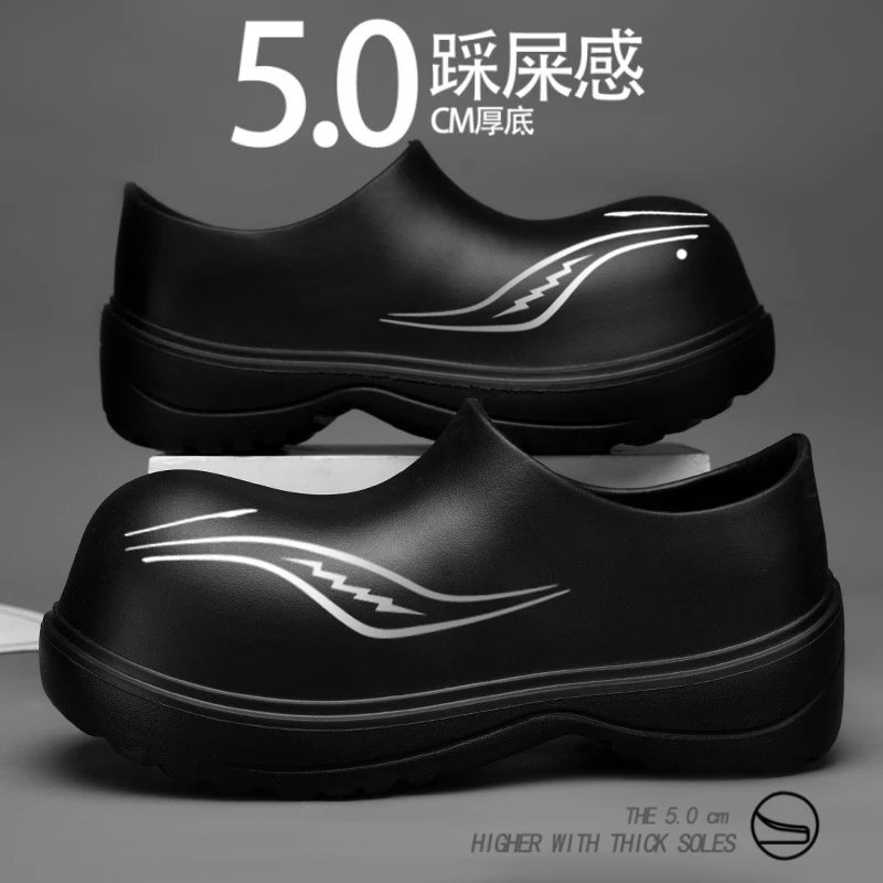 

New Men's Anti-slip Chef Shoes Sandals for Men Working Shoes Waterproof Fashion Garden Shoes Clogs for Beach Slippers Size 36-45