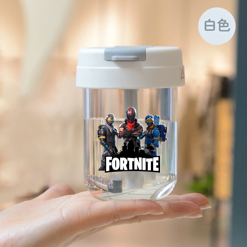 Детские соломенные чашки для игры Fortnites, прозрачная пластиковая мини-бутылка для воды, герметичные чашки для молока, гроши, для уличного школьного офиса