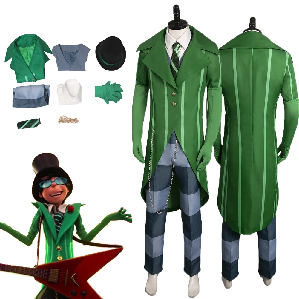 Movie Dr. Seuss' Cos The Lorax Villain Onceler Cosplay Costume Green Suit For Men Roleplay Outfits Halloween Carnival Suit