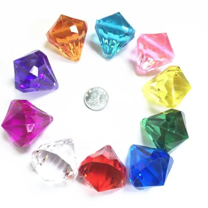 Colorful Faux Diamond Jewels Treasure Chest Pirate Acrylic Crystal Gems Cosplay Props Halloween Party Wedding Birthday Cosplay image 2