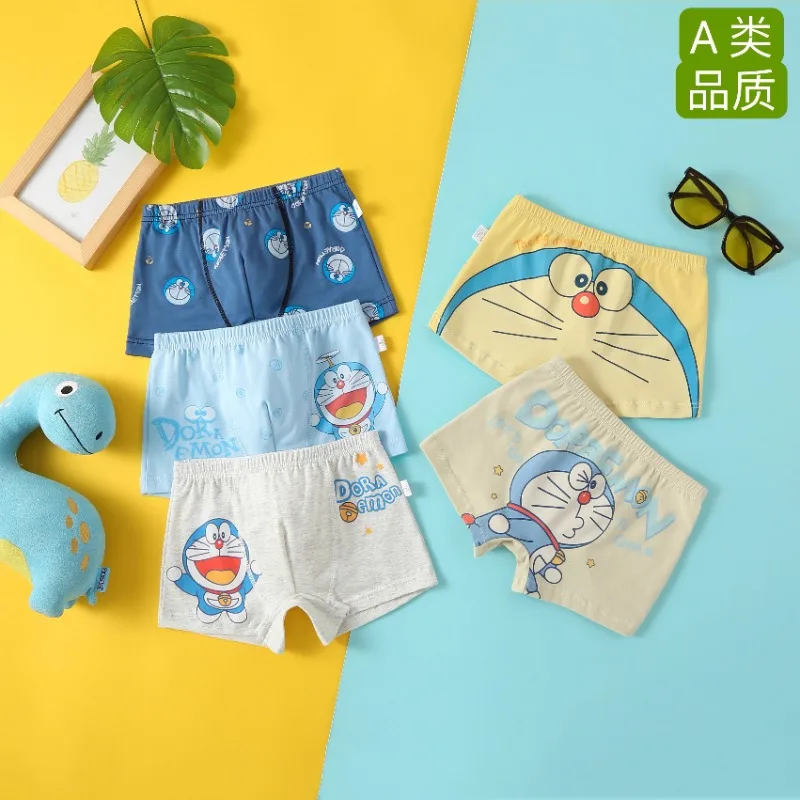 

New Doraemon Cartoon Cute Children's Briefs for Elementary and Middle School Students Boys Boxers Comfortable Breathable Shorts