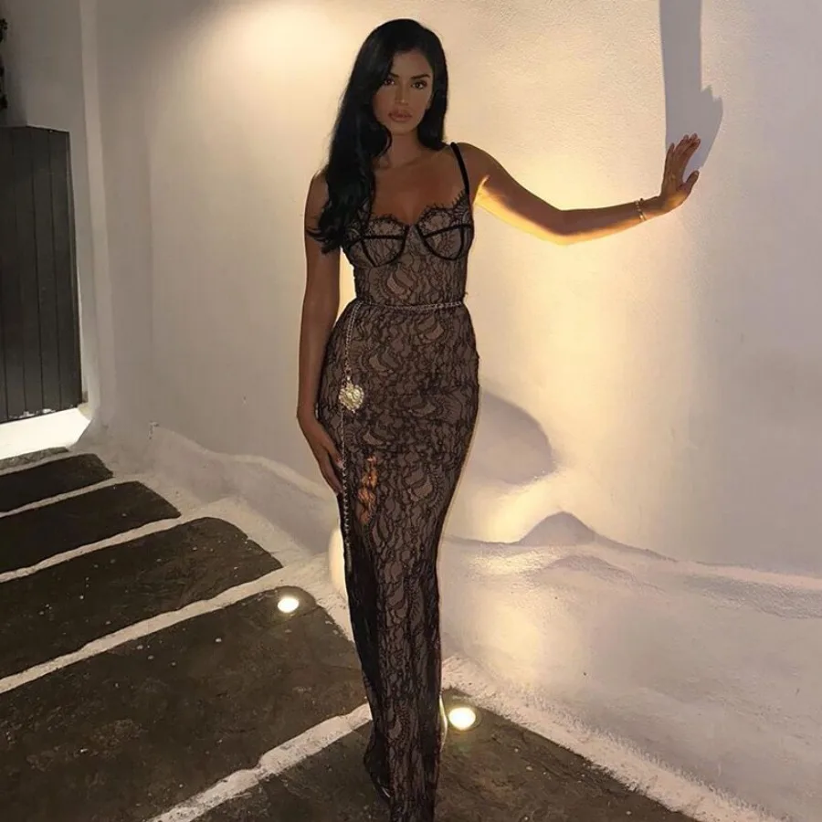 

【New style】 2026 autumn new style women's style sling lace fashionable lace sling dress