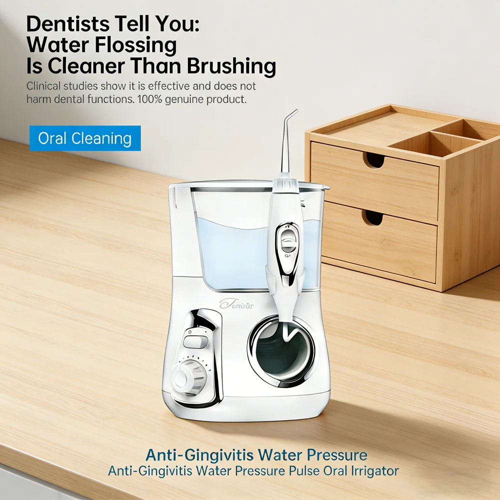 

Электрический ирригатор для чистки зубов, 10 режимов, 5 насадок, резервуар 800 мл, для домашнего использования