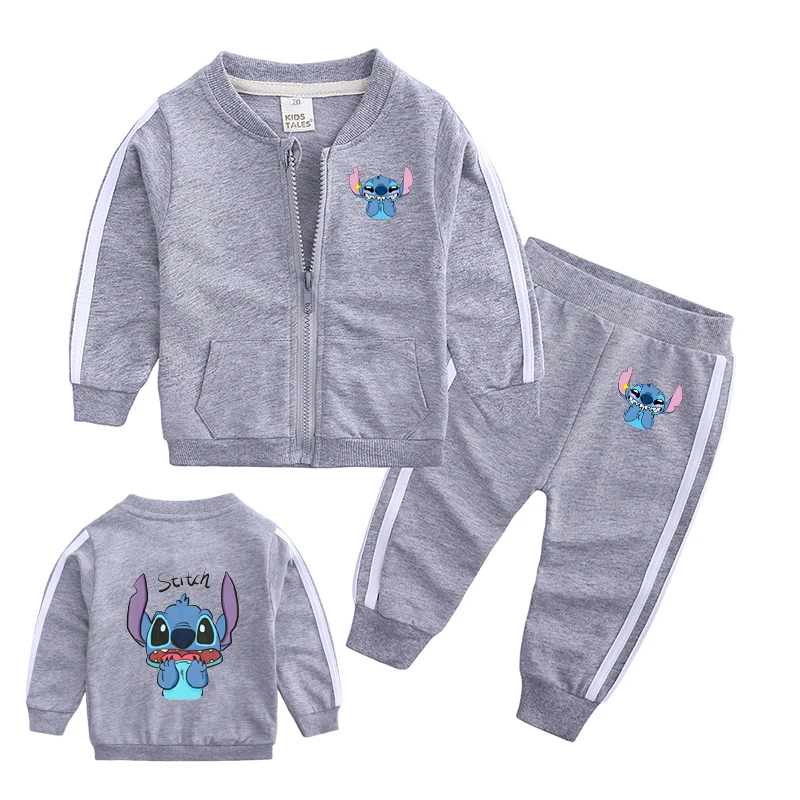 

Спортивный костюм из 2 предметов для маленьких мальчиков и девочек, осенний комплект одежды для младенцев с курткой на молнии и штанами