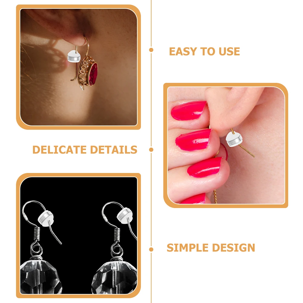 

12pcs Heart Shaped Silicone Earring Backs Replacement Stoppers Lightweight Durable Jewelry Making Supplies Pierced Earrings