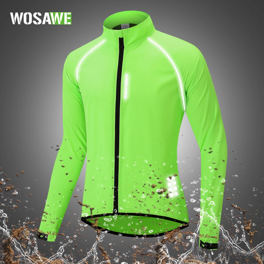 WOSAWE Cycling Jacket MTB Road Bike Windbreaker Men Jacket Quick Dry Lightweight Bicycle Long Sleeve Wind Jacket Cycling Jersey