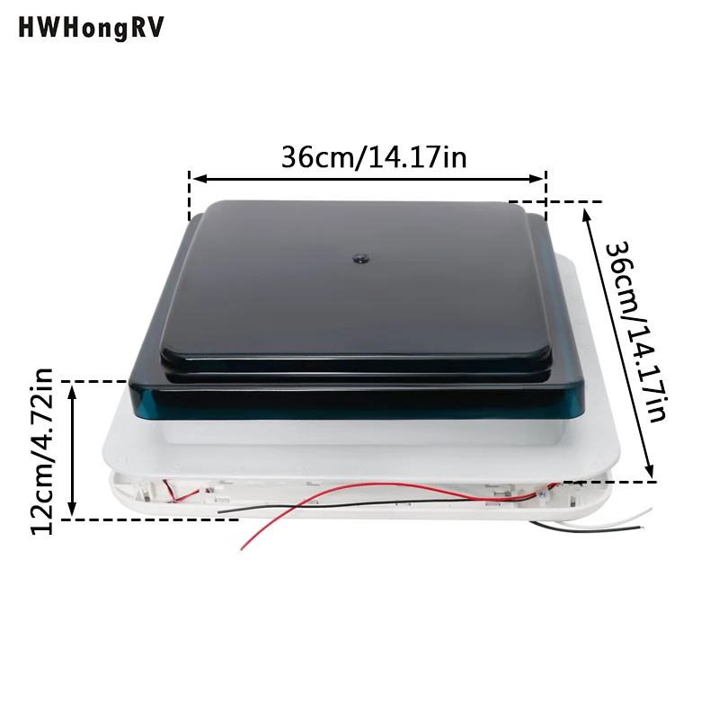 مروحة تهوية RV 12 فولت متعددة الوظائف لمعظم أنواع RVs والمركبات الترفيهية بحجم مفتوح 11 × 11 بوصة
