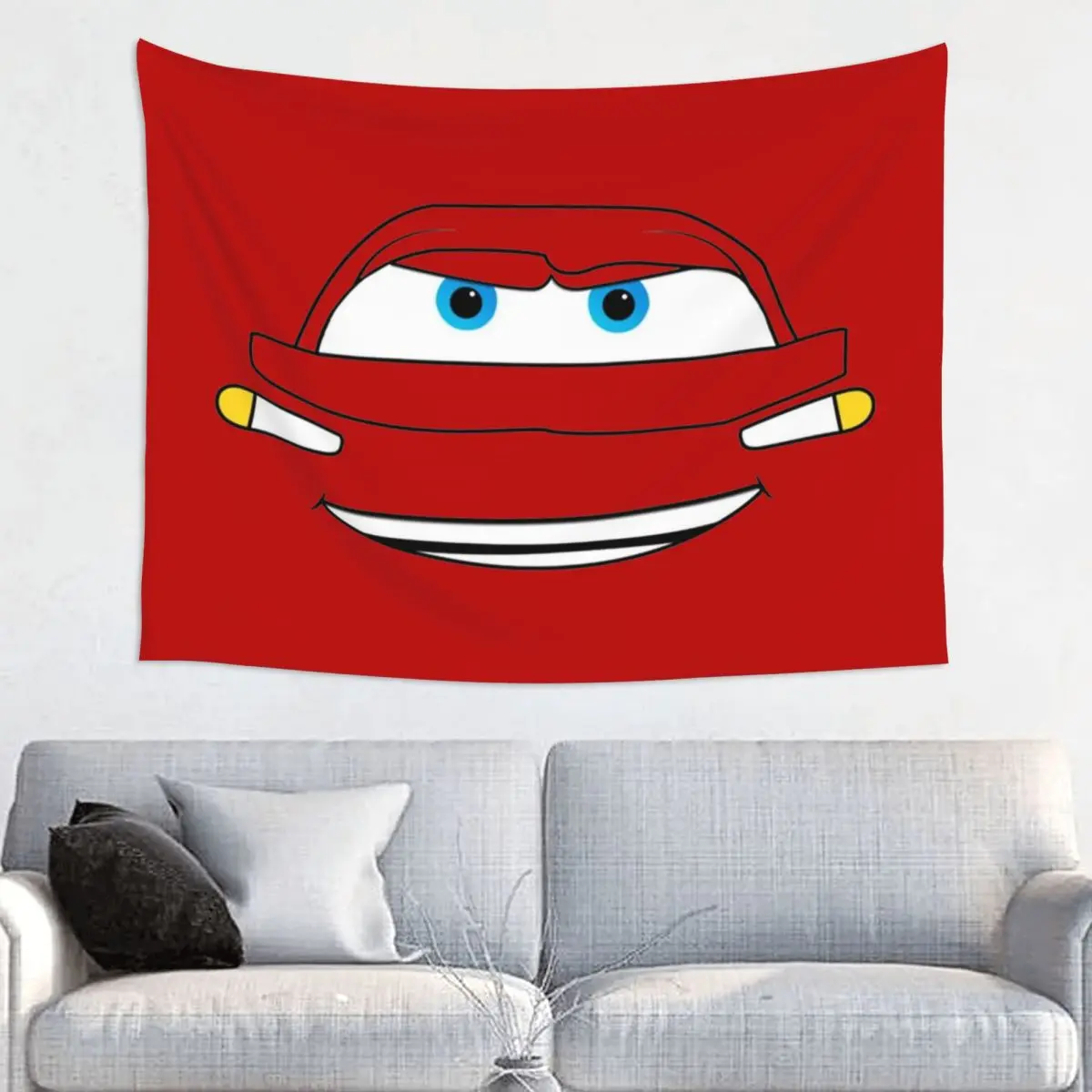 Lightning McQueen Cars Tapestry Wall Hanging Hippie Polyester Tapestry Bohemian Throw Rug Blanket Room Home Decor 95x73cm