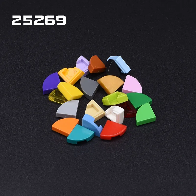 400pcs MOC Flat Tiles 25269 Tile Round 1x1 Quarter DIY Enlighten Building Block Bricks Compatible with Assembles Particles