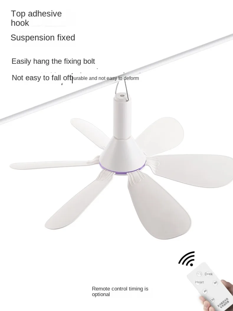 Kipas angin plafon listrik Mini 220V, peralatan pendingin rumah tangga, angin kuat portabel