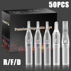 50PCS Disposable Tattoo Needle Tips Sterilized Transparent Tattoo Machine Gun Nozzle Tips Plastics Tube For Tattoo Machine