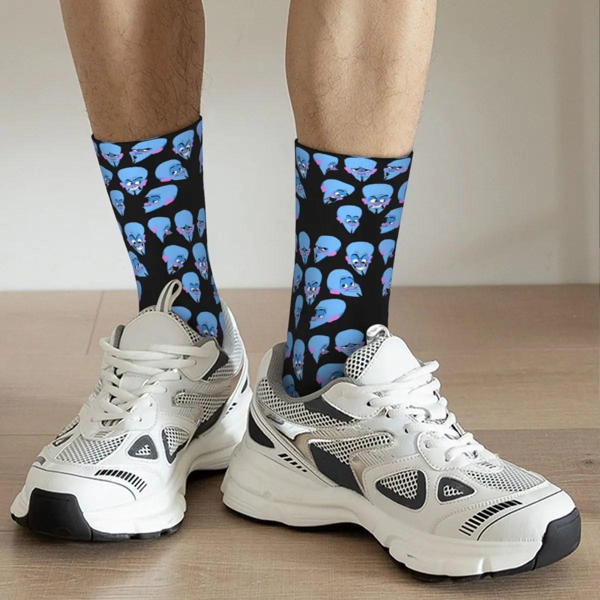 Megamind-Chaussettes longues absorbant la transpiration Harajuku, bas toutes saisons, accessoires pour hommes et femmes, cadeau d'anniversaire