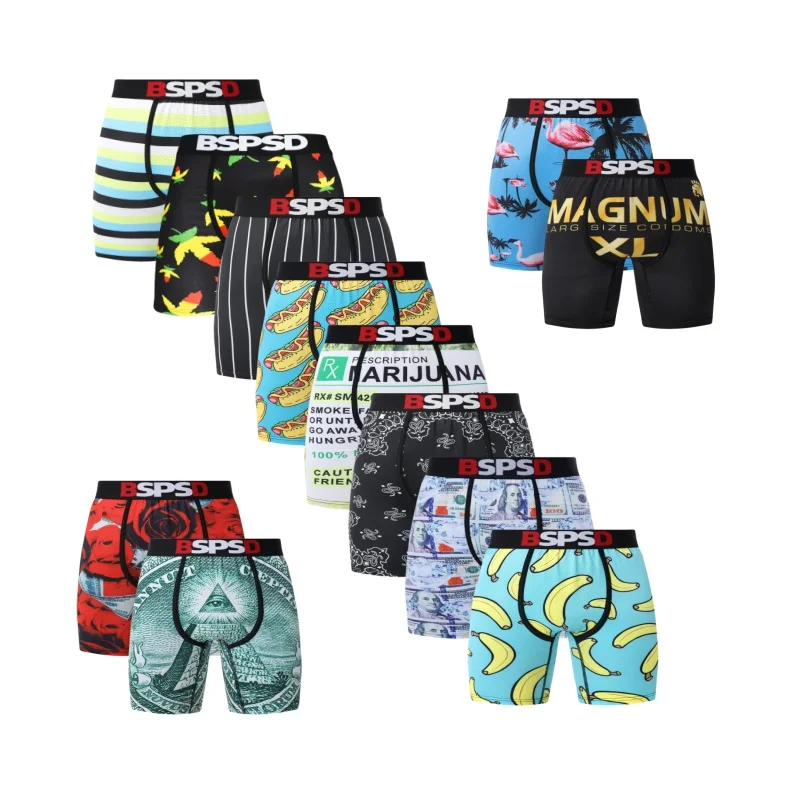 

1 шт., мужское нижнее белье, боксеры, дышащие сексуальные мужские трусы, нижнее белье, мужские трусы больших размеров с модным принтом, мужские трусы-боксеры, плавки