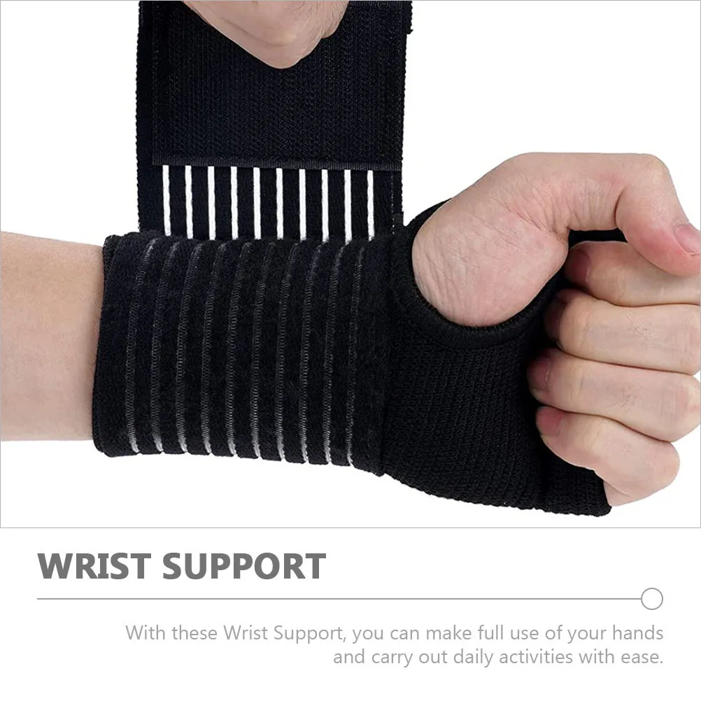 

2pcs Wrist Support Brace for Workouts Gymnastics Yoga Small Size Black Polyester Latex Elastic Comfortable Non Slip Seamless