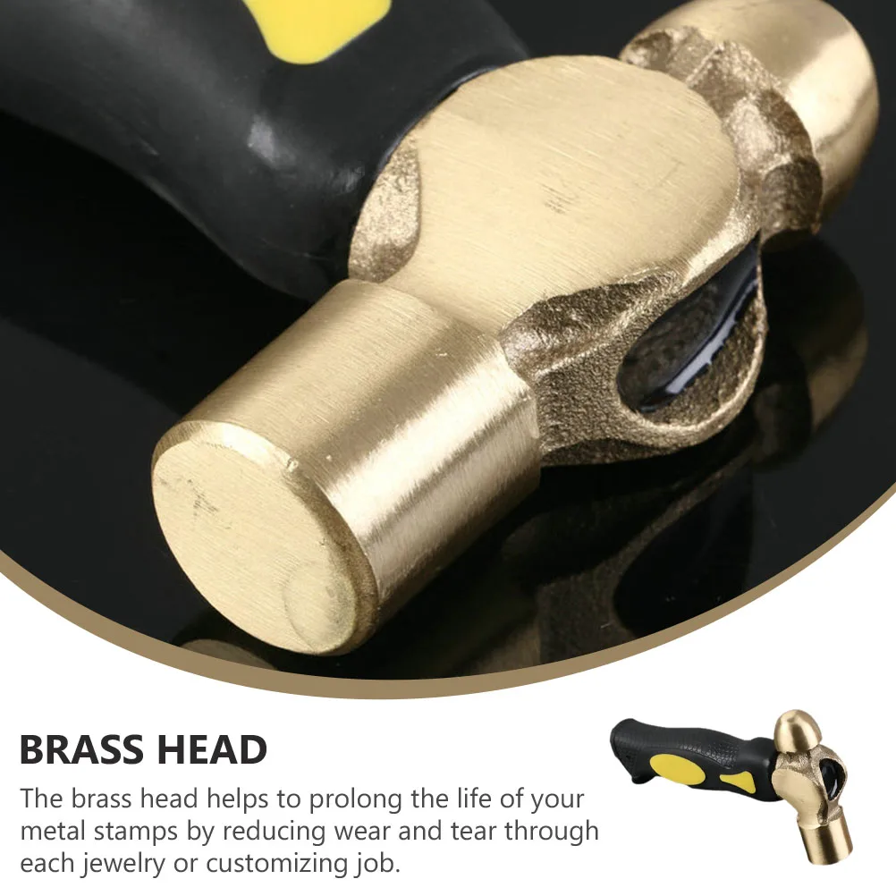 

1Lb Brass Hammer Round Head Stamping Mallet for Metalworking DIY Crafts Fine Craftsmanship Wear Resistant Copper