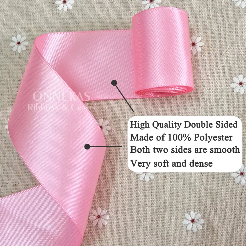 (9Meters) 25/38/50mm Double Sided Satin Ribbon High Quality 100% Polyester Double Face Ribbon Bows Making Ribbon 1\